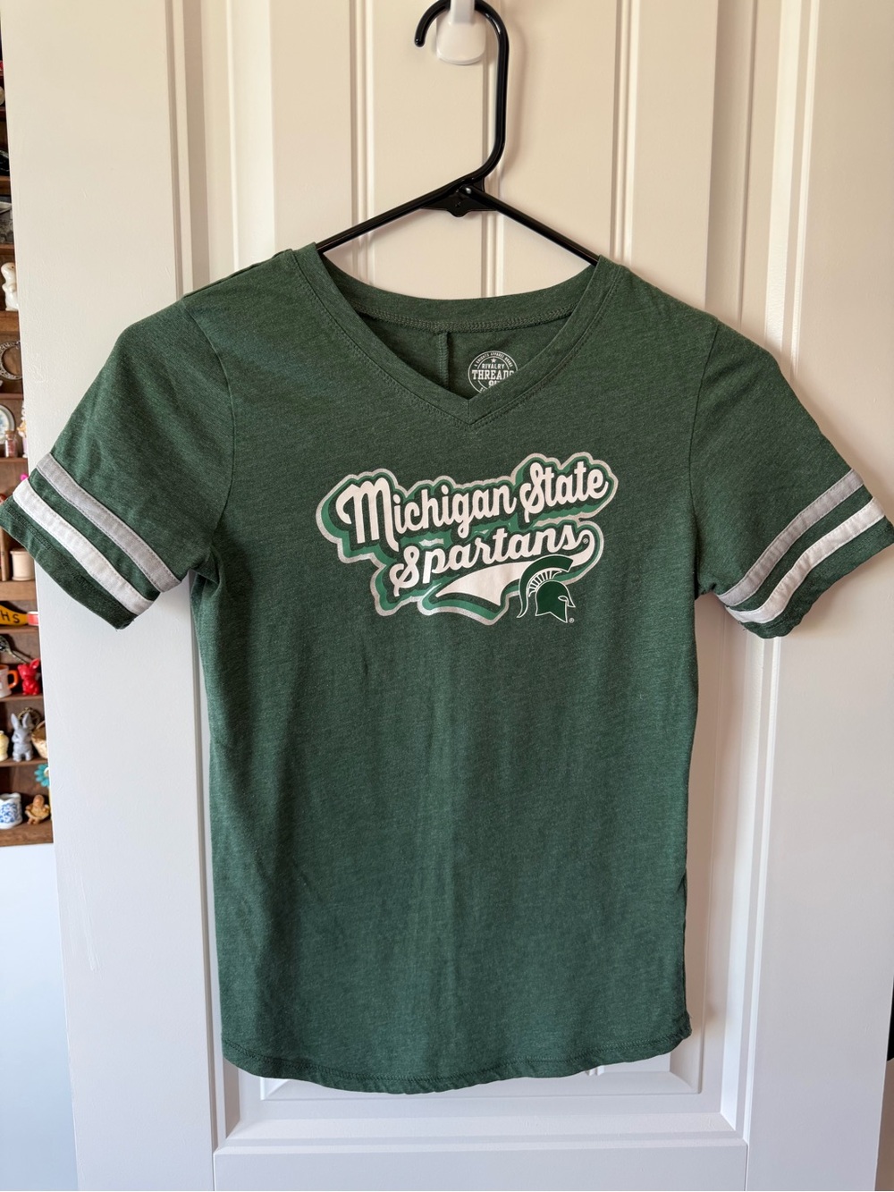 Michigan State Spartans Girls' Green V-Neck Tee